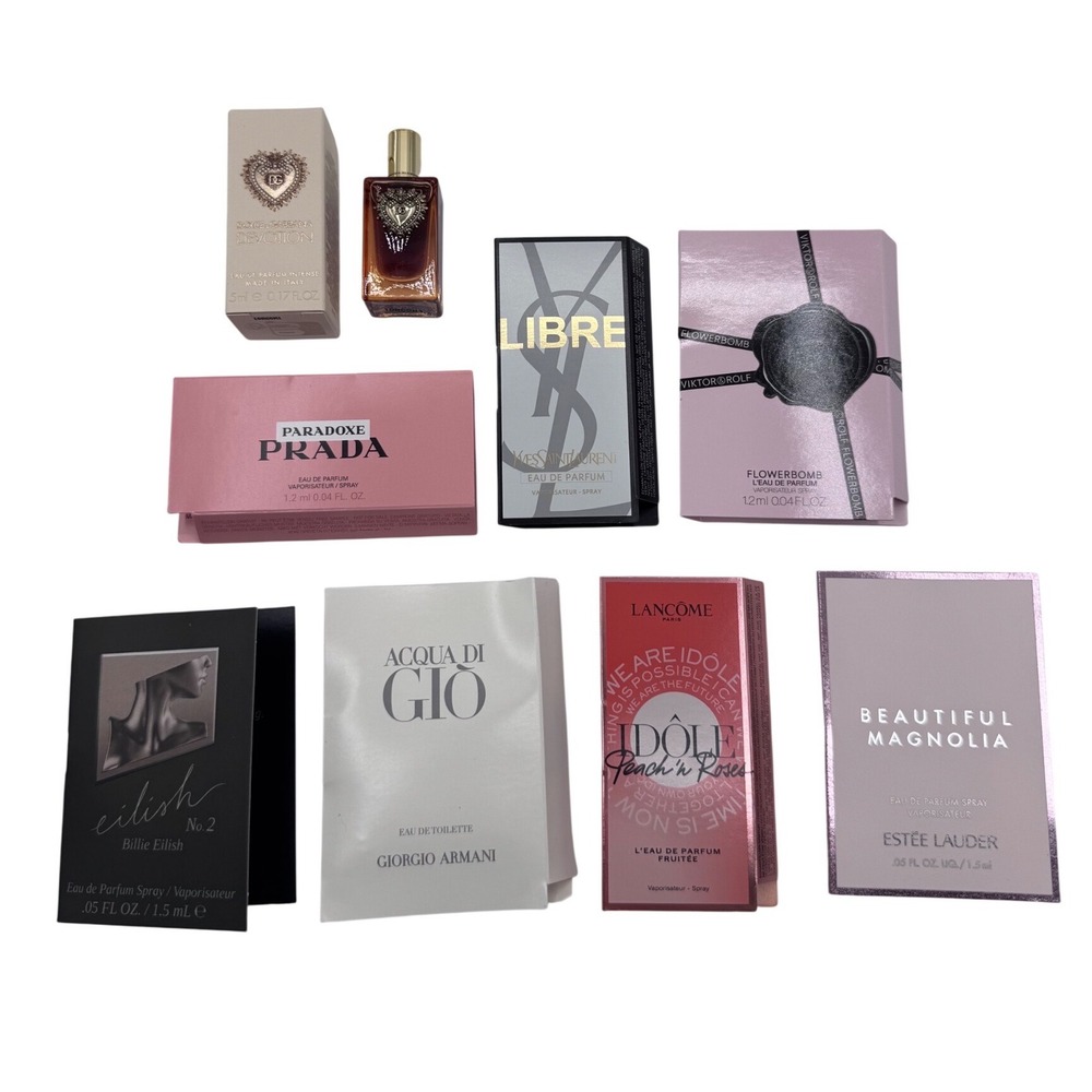 Designer Fragrance Sampler Lot Women OS Multicolor YSL‎ Prada D&G 8pc Set